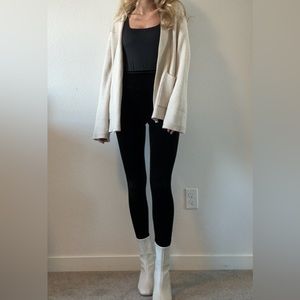 Spanx black velvet leggings